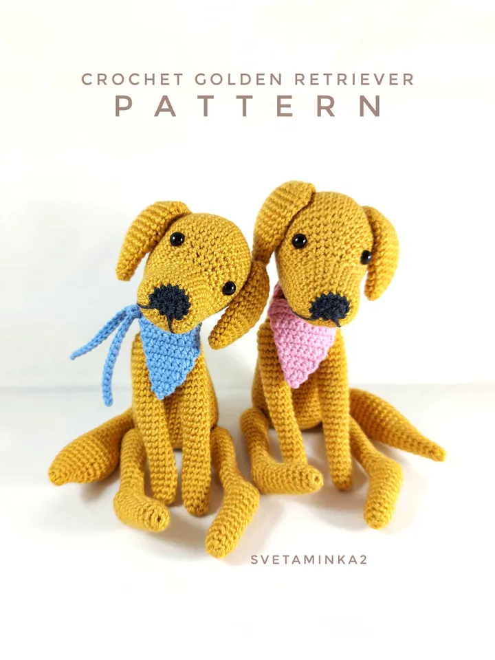 Crochet Golden Retriever Pattern. Amigurumi Dog. Digital Download. PDF.