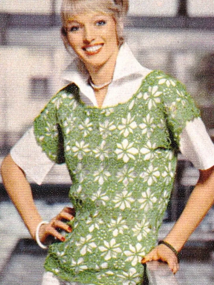 Crochet pattern top , tunic Crochet Summer Top, Vintage Crochet Pattern, PDF
