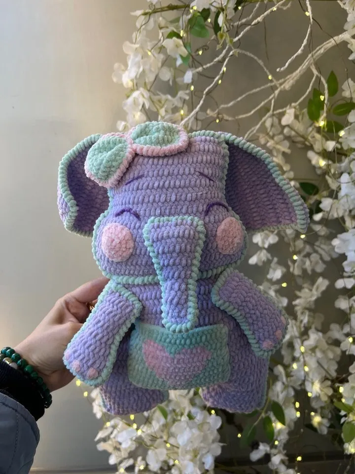 PDF Crochet Elephant the Cushion Pattern, Pillow Pattern, Plush Toy, Amigurumi Elephant, Crochet Elephant, Plush pattern, Animal Pattern