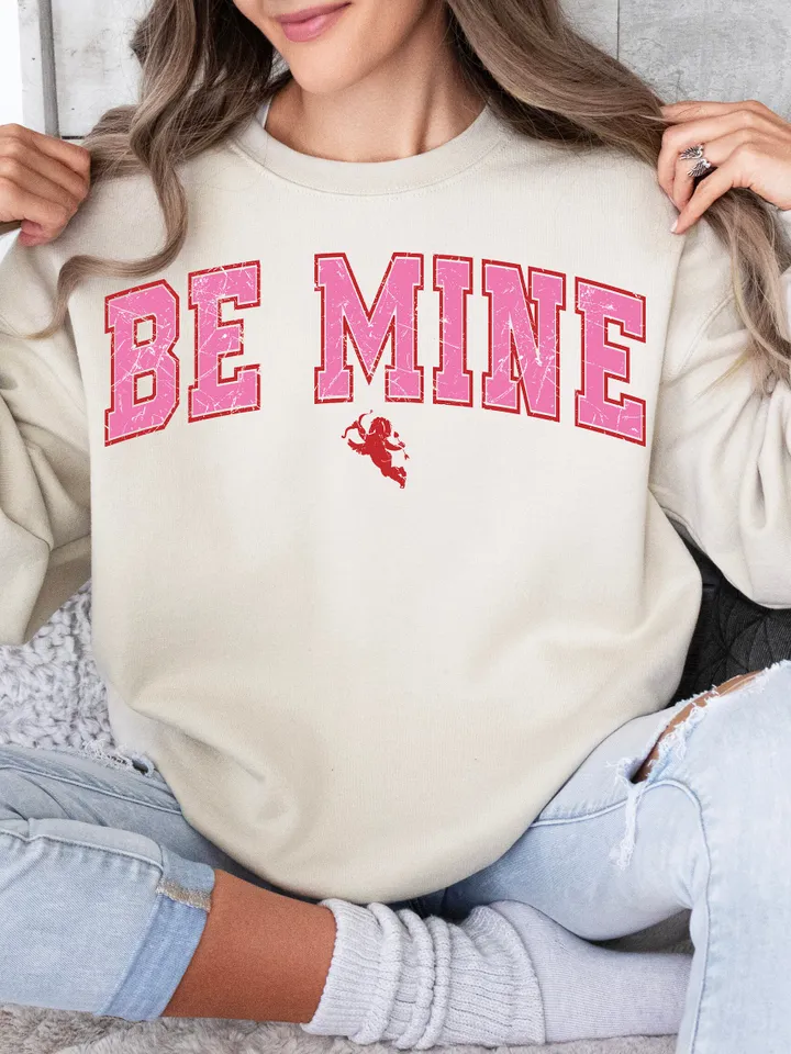 Varisty Be Mine SVG PNG Grunge Valentine’s Day Trendy Valentine Cut file, college font cupid png, xoxo cut file, trendy vday tshirt png