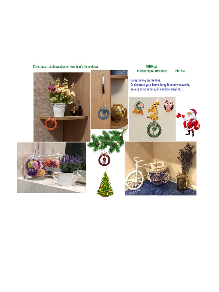 Tutorial Beading Christmas tree decoration,New Year's decor for home-office. Bead Rope, Instant Download, PDF
