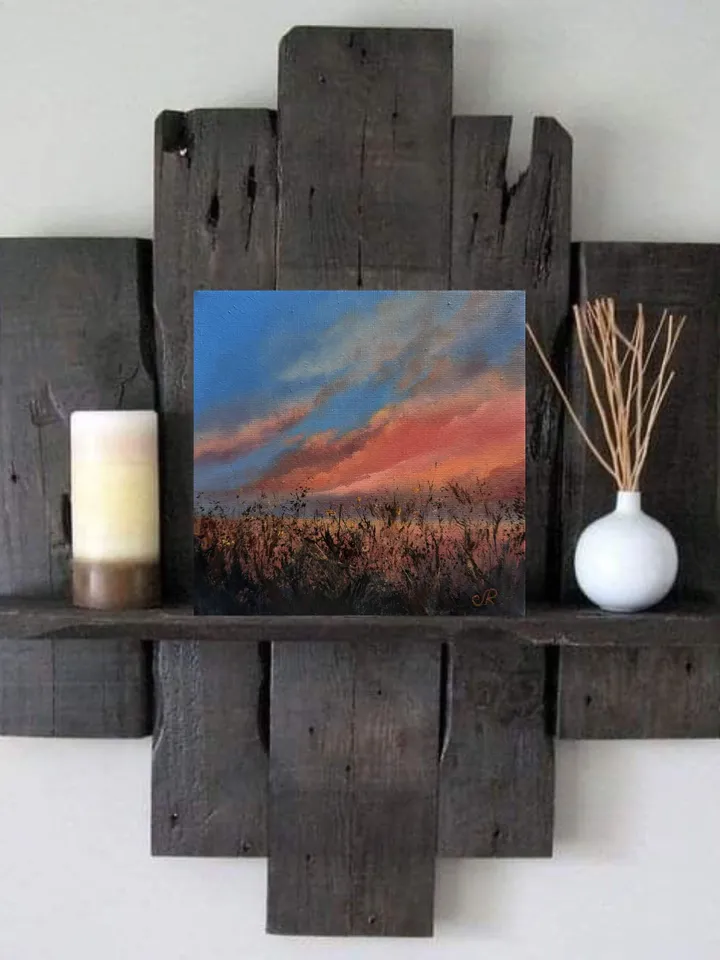 Sunset Oil Painting Original Landscape Sunrise Wall Art
