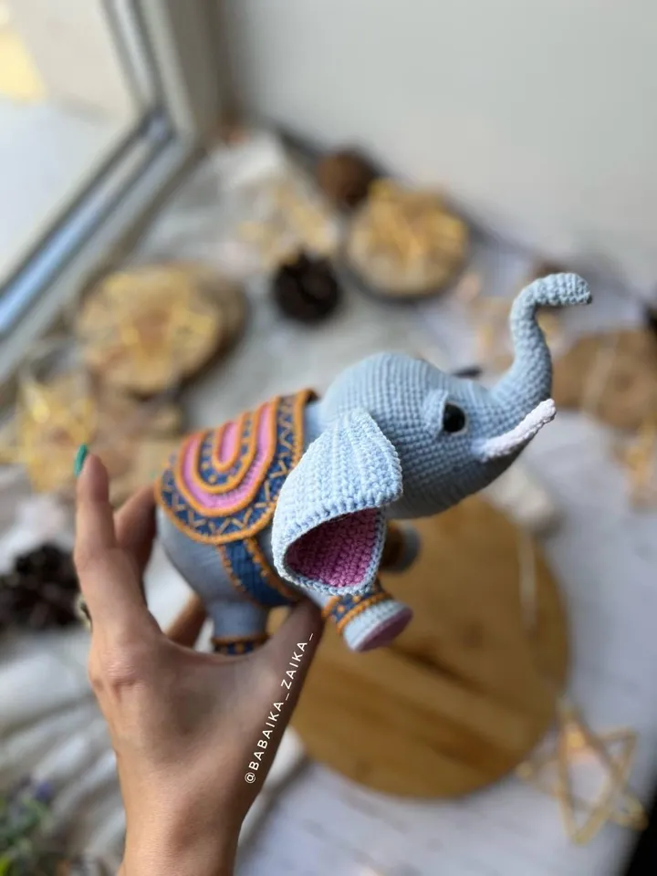 PDF Crochet Pattern Indian Elephant, Amigurumi Decor pattern, Crochet Elephant, Cute Elephant, Safari Animal Pattern, Crochet india Pattern