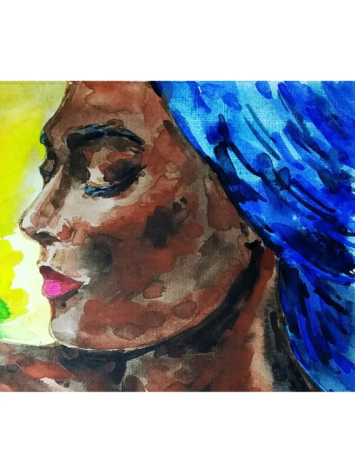 African Queen Painting Watercolor Original Art Black Woman Portrait Painting Female Artwork 8 by 11 Above Sofa Art by TatianaArtShop