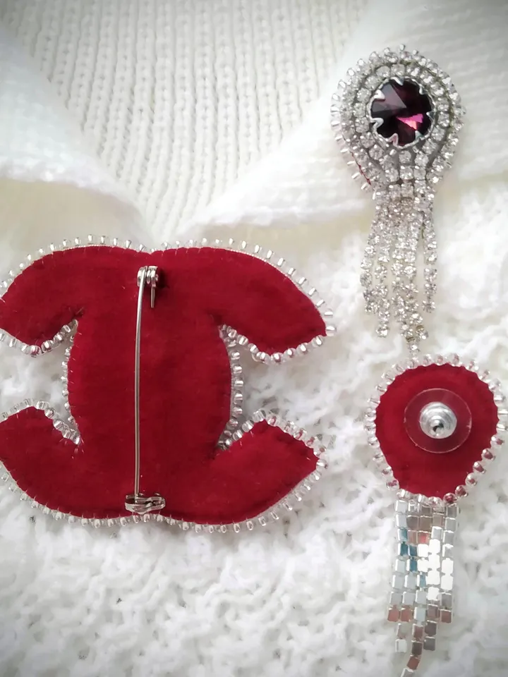 Handmade crystal brooch with earrings for women, valentines gift for her, Christmas gifts, bridesmaid gift, gift for mom
