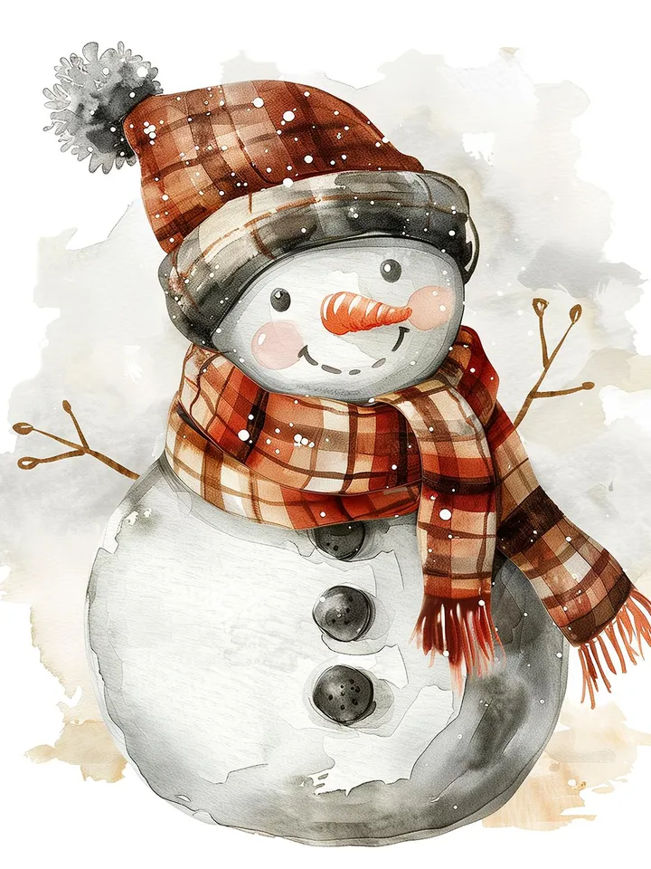 15 Winter Snowman PNG Bundle, Christmas Clipart, Printable Watercolor clip art for sublimation, High Quality PNGs, Paper craft, junk journal