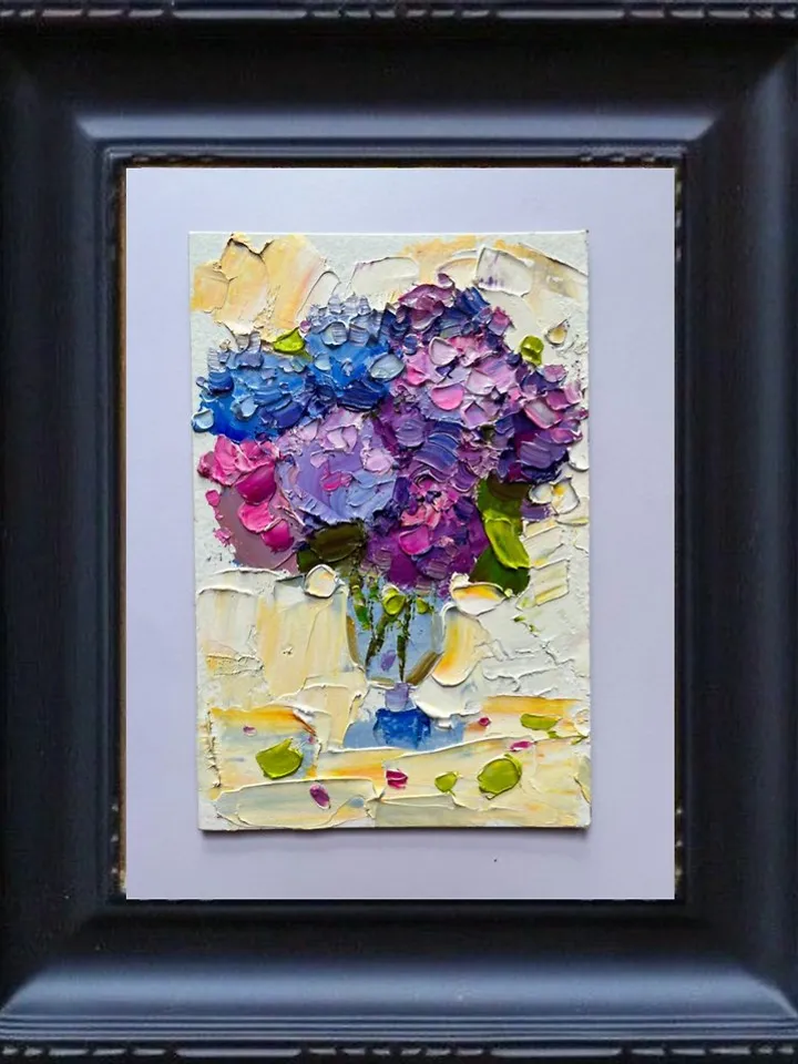 Hydrangea painting Small Original Painting Flower Art