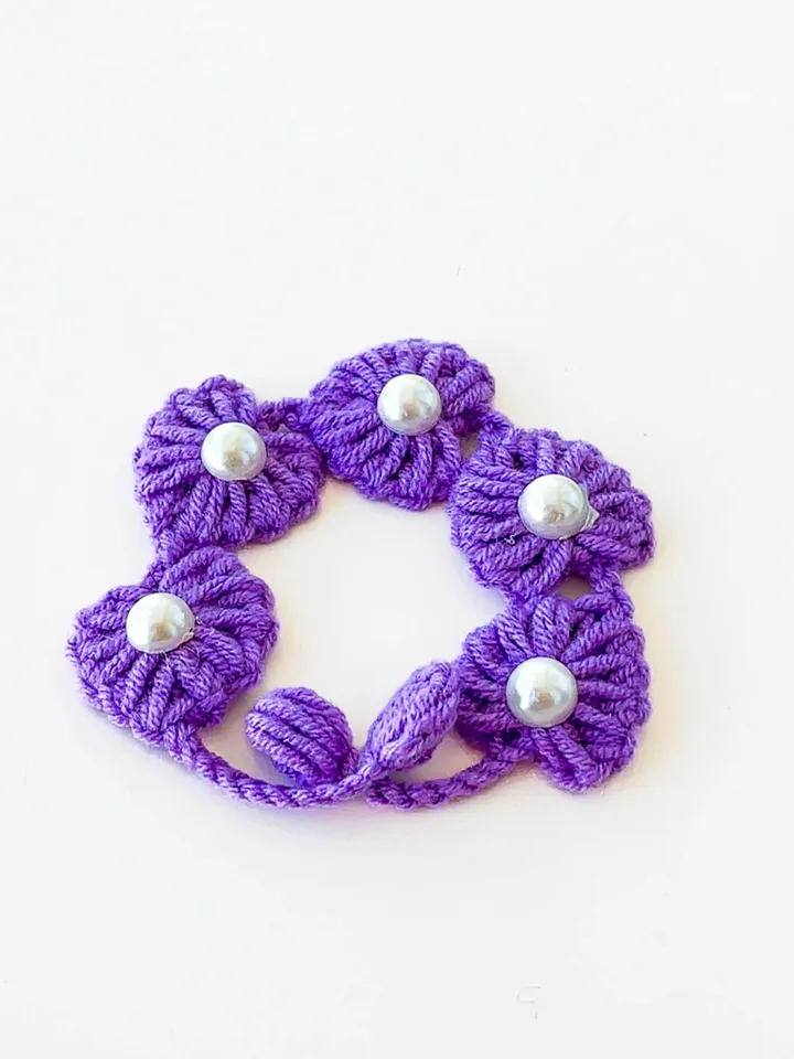 Crochet Bracelet Pattern, PDF Tutorial Beaded Floral Jewelry DIY, Elegant Wrist Accessory Gift for Handmade Jewelry Lovers