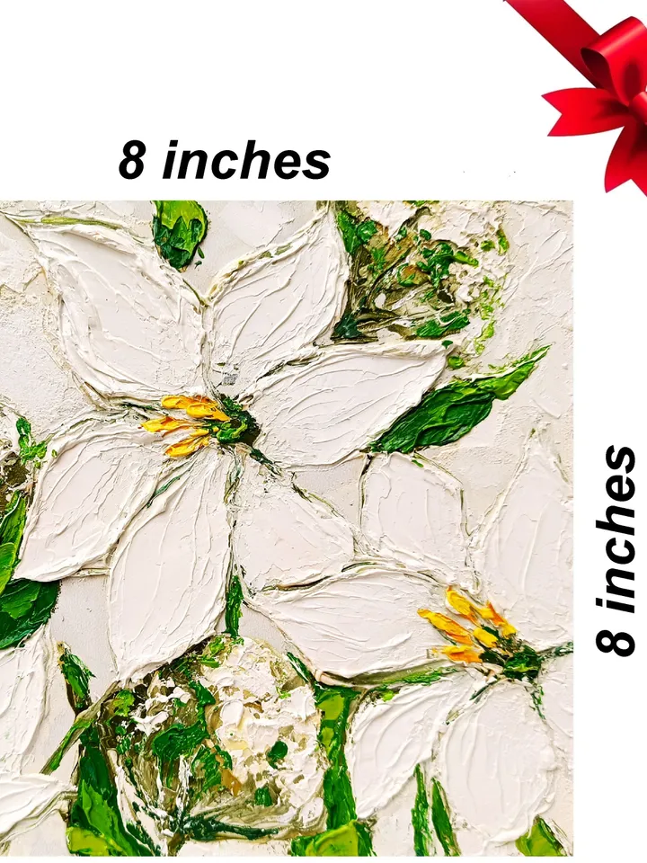 Lily Painting Hydrangea Christmas gifts Original Art Impasto oil Painting 8x8 in Flower Artwork Floral Wall Art Painting by ArtProkopaloSv