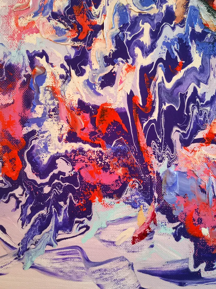 Girl Love Dance Abstraction Painting Original Art Canvas Artist Svinar Oksana