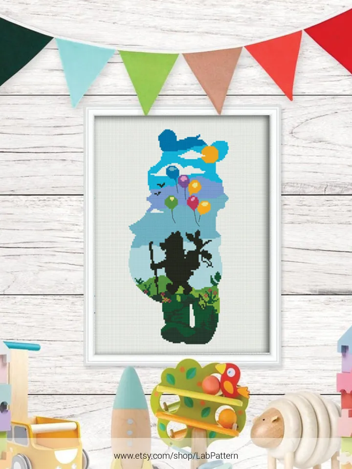 Winnie the Pooh Cross stitch pattern | Embroidery Pattern | Instant Download | Embroidery Designs