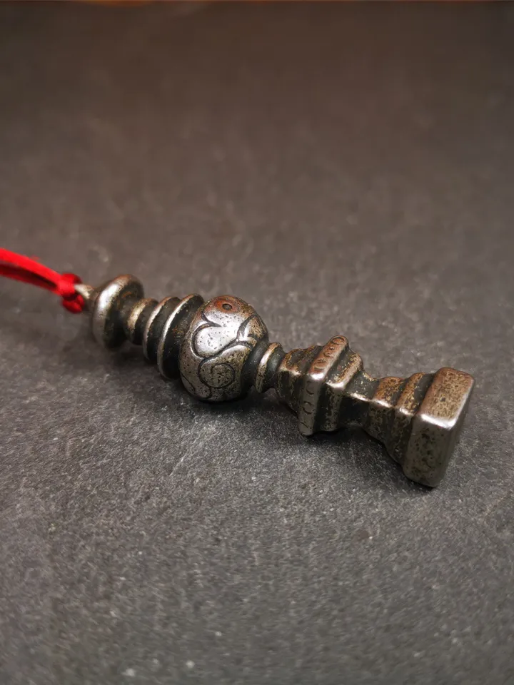 Gandhanra Handmade Tibetan Buddhist Tower Amulet,Stupa,Pagoda Pendant,Made of Cold Iron,2.16 inches