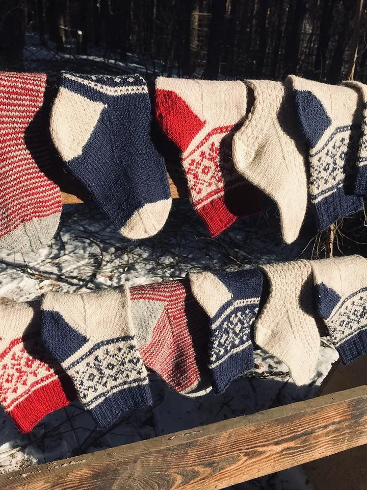 Socks with a winter pattern
