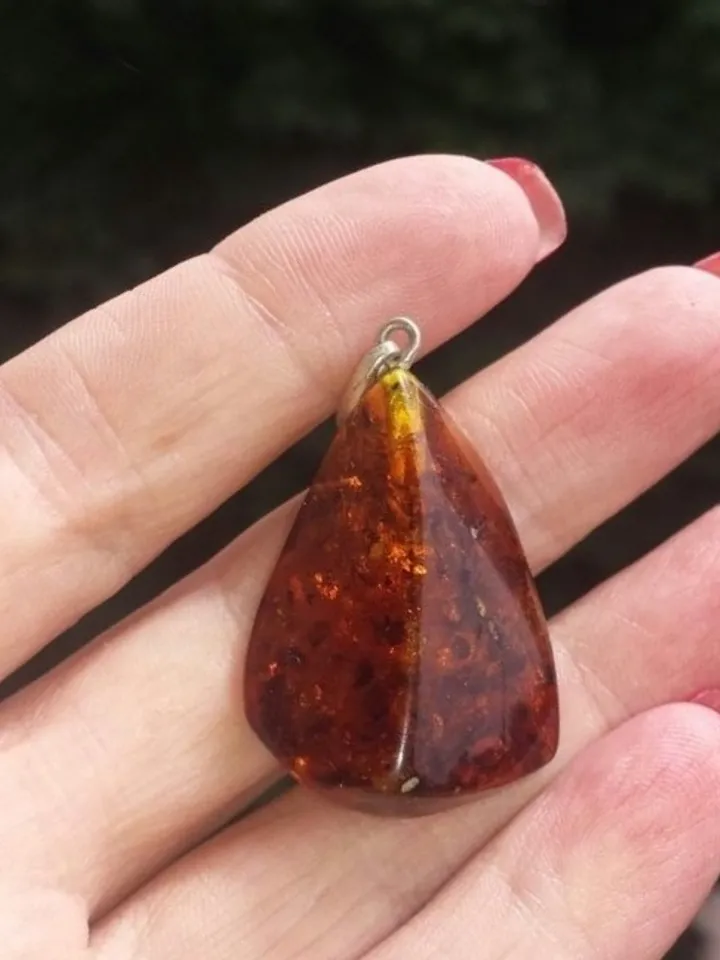Genuine Amber Amulet Pendant Necklace Jewelry Christmas Birthday Gift For Men Boyfriend Healing Natural Stone Brown Baltic Amber Jewelry For Men And Women