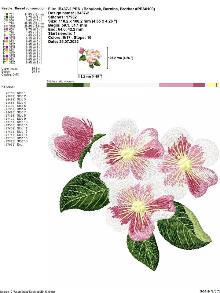 Blossoming peach and butterflies with3D effect set of machine embroidery designs digital embroidery pattern machine embroidery design floral