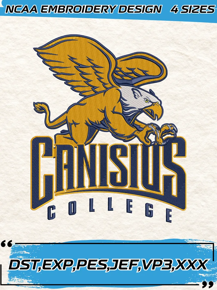 Canisius Golden Griffins Logos Embroidery Design,NCAA Logo Embroidery Design,Machine Embroidery Design File,4 Sizes, Digital Download
