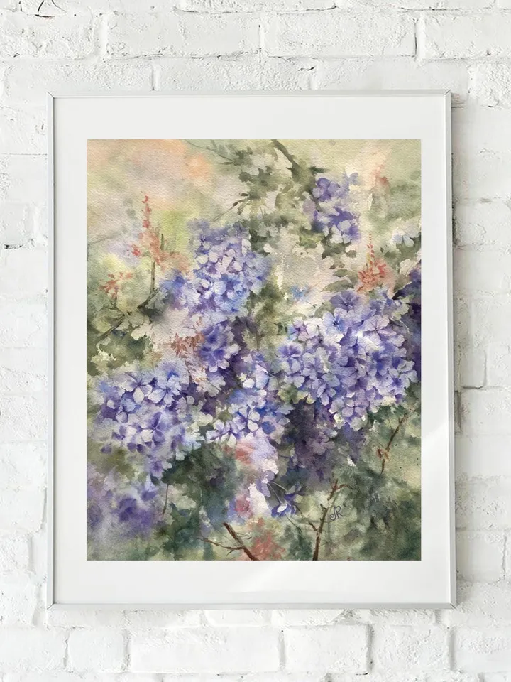Wildflowers Original Painting Flowers Watercolor Wall Art Abstract Floral Artwork