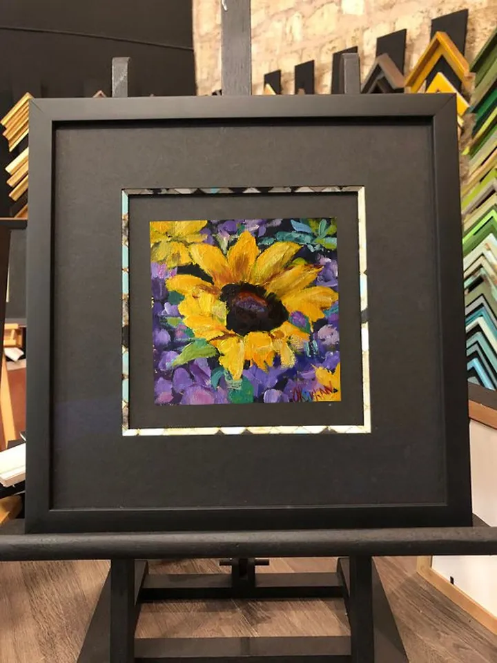 Sunflower Painting Original Floral Art Sunflower Yellow Artwork