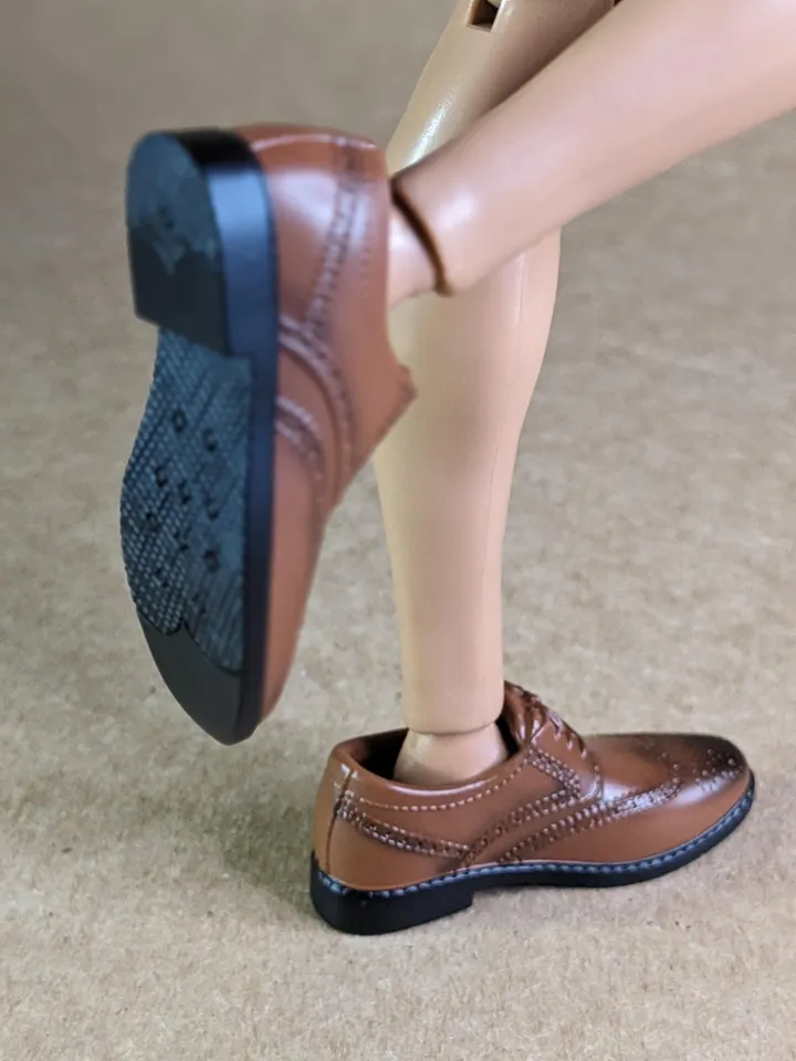 Oxford brown lace-up shoes for 12-13 inch male dolls