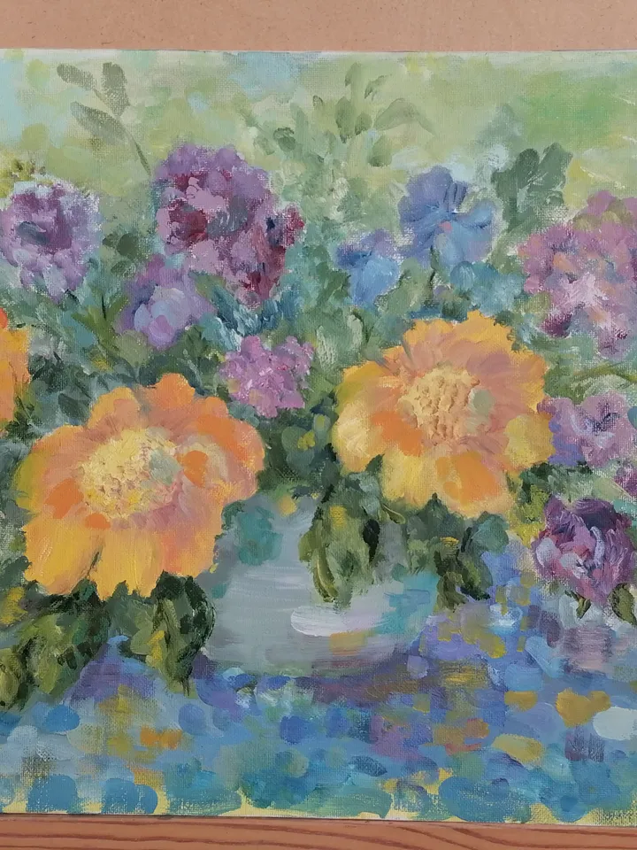 Painting Summer flowers. Flowers. Wall Art. Vase with Flowers. Summer