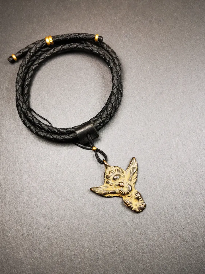 Gandhanra Antique Tibetan Buddhist Amulet Pendant,Garuda,Garula,Suparna,Golden-winged Bird,Made of Cold Iron,1.54"