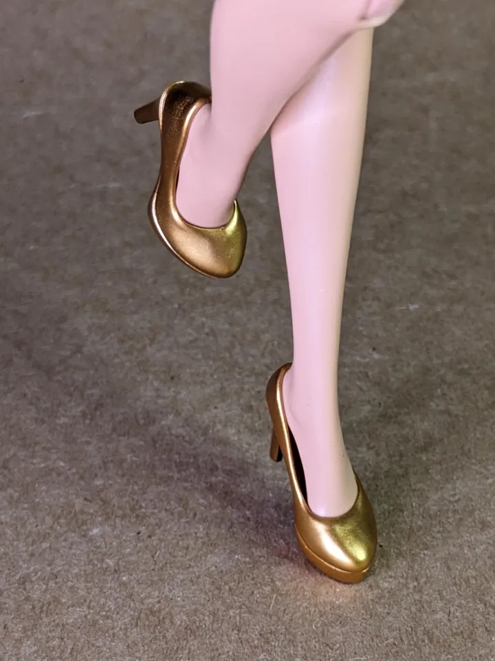 Gold heels shoes for fashion female dolls (Color Infusion, MH)