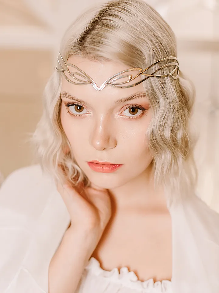 Jewelry for modern elves and fairies Elven style diadem bridal tiara art nouveau circlet Fantasy Fairy Wedding Alira