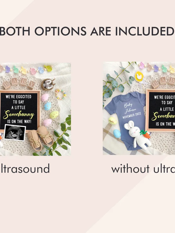 Easter Baby Announcement Digital, Bunny Pregnancy Announcement Template for Social Media, A little Somebunny is on the Way