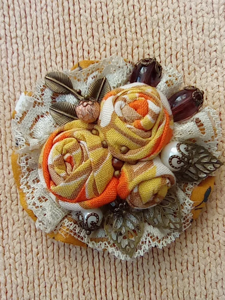 Handmade Textile brooch