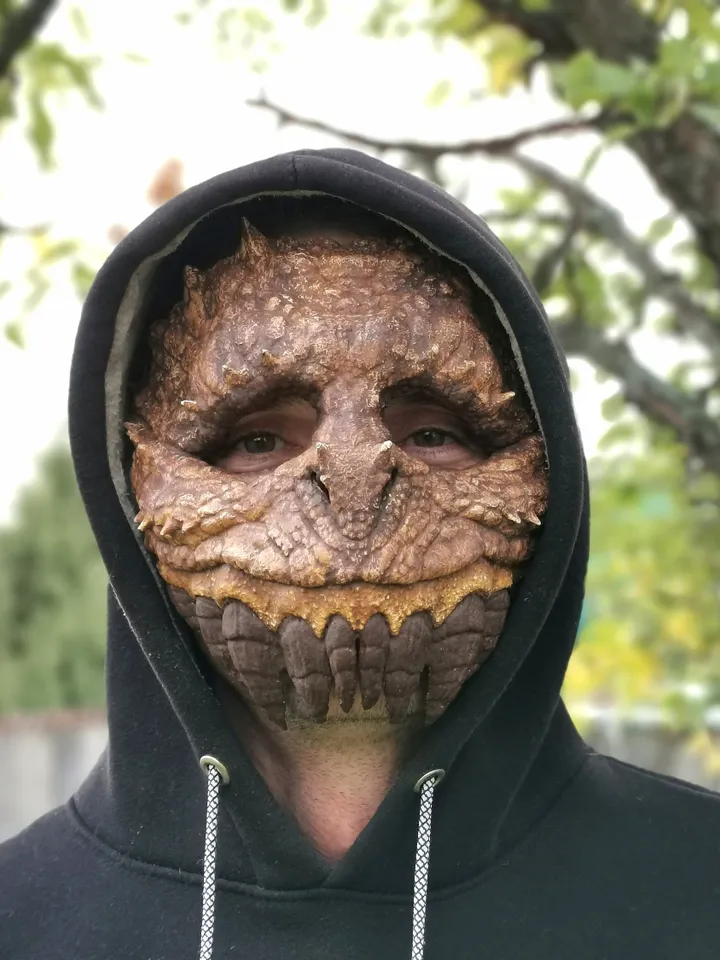 Turtle Mask, Dragon Mask, Full Fase Mask, Realistic Animal Mask for Halloween or Cosplay