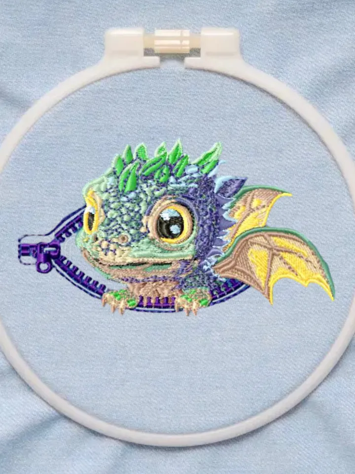Dragon machine embroidery design baby dragon embroidery pattern