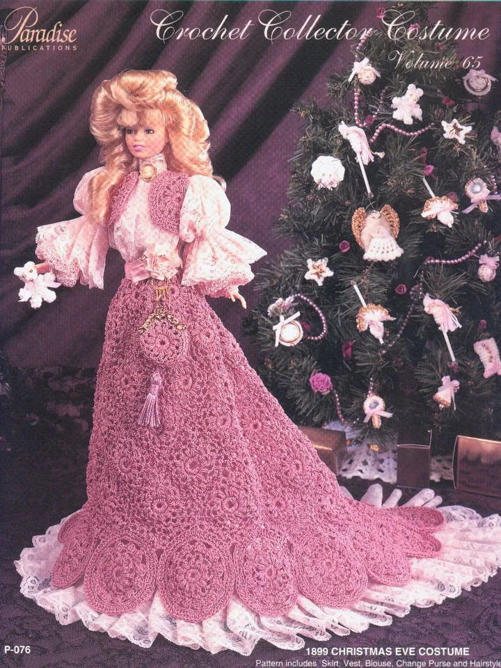 Barbie Dress Crochet Pattern Vintage for Dolls 11-1/2" Digital Download PDF