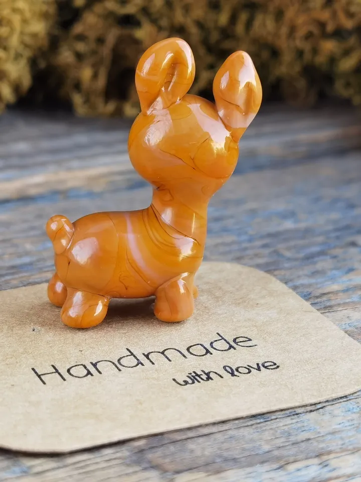 Deer ornaments miniature deer tiny glass animals reindeer figurine Christmas ornaments Glass deer decor deer gifts Car