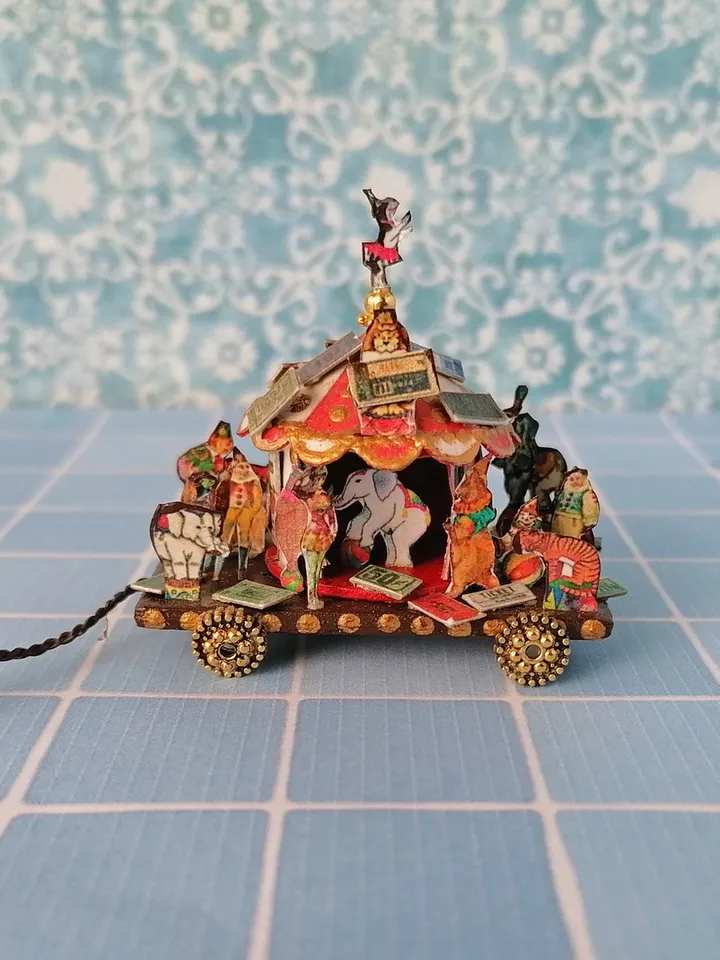 Miniature handmade circus. 1:12.