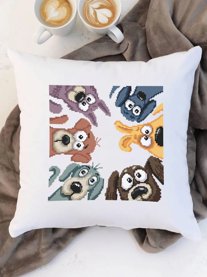 Funny dogs cross stitch pattern PDF instant download Pet cross stitch chart for beginners, Dog pattern digital PDF, Dog lover gift #K70