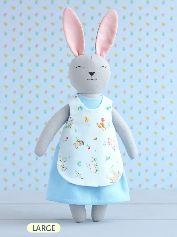 PDF Large Bunny Stuffed Animal with Stand-up Ears Sewing Pattern