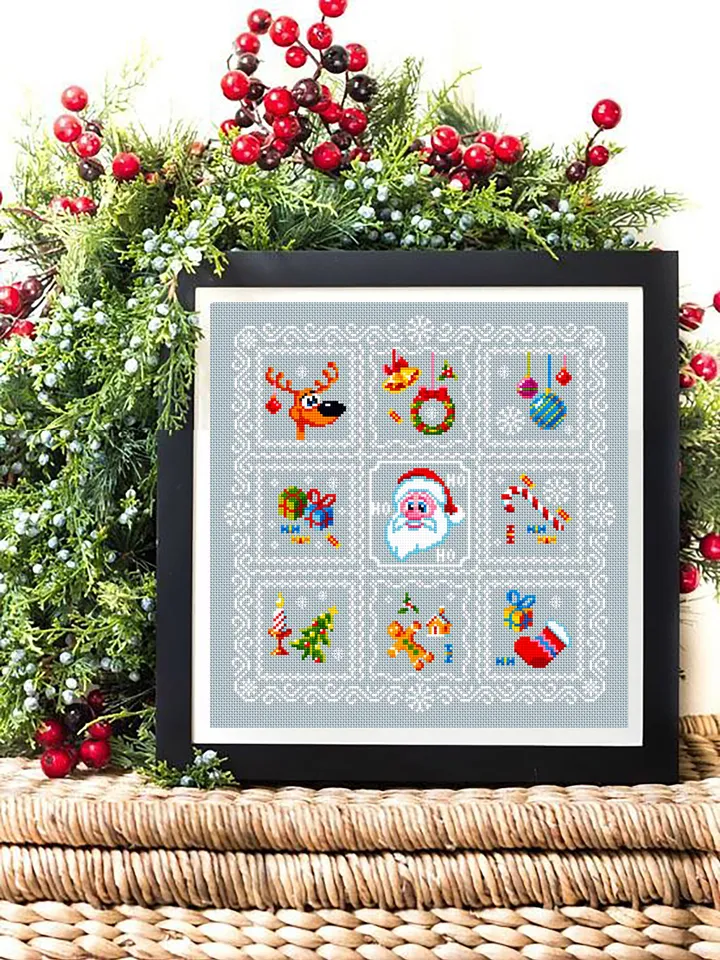 Christmas sampler cross stitch pattern download PDF Christmas pattern digital Winter holiday cross stitch, Quick cross stitch sampler #N25