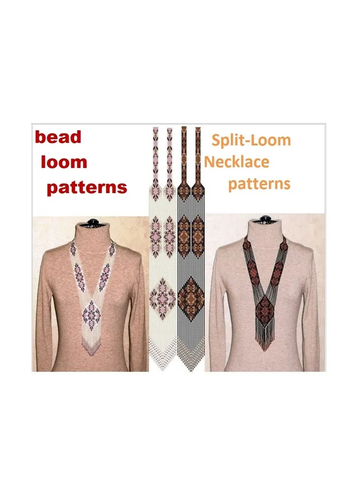 Gerdan-Split-Loom Necklace Bead loom patterns, Beading Loom, only patterns, Instant Download, PDF