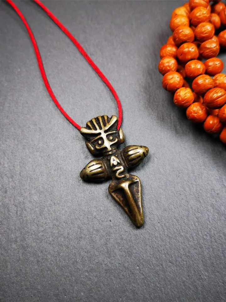 Gandhanra Antique Tibetan Buddhist Amulet,Mini Garuda,Garula,Suparna,Golden-winged Bird Pendant,Made of Copper, 1.77 Inches