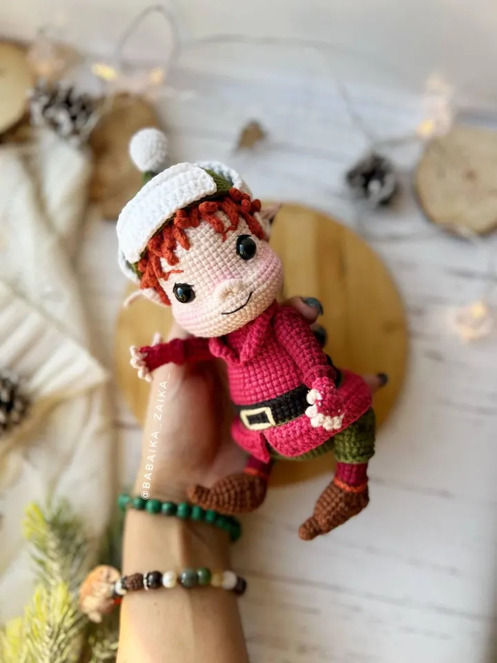 PDF Crochet Pattern Elf Bernard, Amigurumi Elf, Christmas ornaments, Christmas Decor, Amigurumi Christmas, Doll Pattern