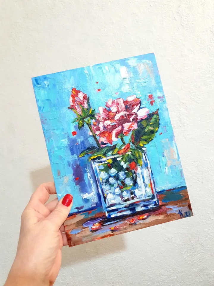 Roses Abstract Painting on canvas