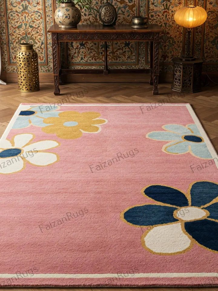 8x10,Pink rug,Floral rug,multi size,8x10,9x12,10x14,Handmade,area rug,Wool rug,Living room,Dining room,kids room,pink,home décor,area rug.