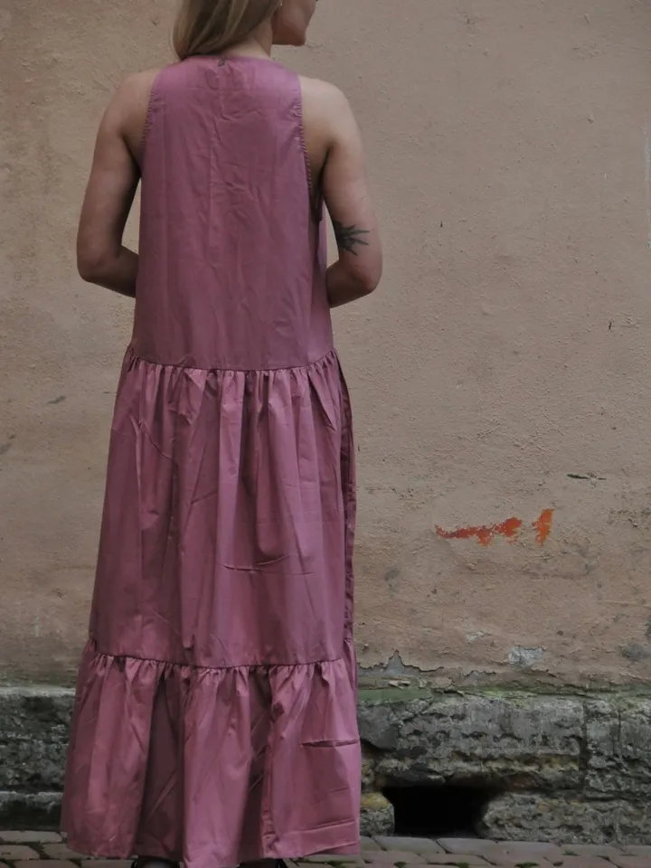 Long Cotton Oversized Summer Dusty Rose Dress | Pink Dress Long | Resort Wear Dress | Elegant Summer Loose Dress | Classy Summer Dress Big