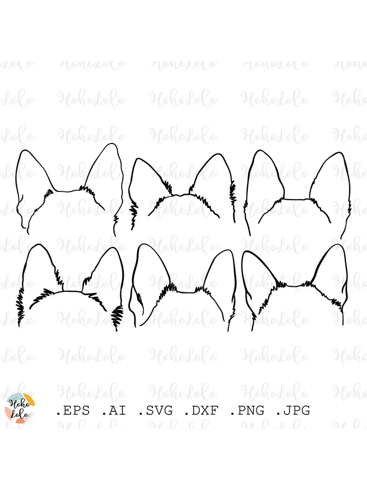 German Shepherd Ears Svg, German Shepherd Ears Cricut, Dog Ears Svg, German Shepherd Ears Clipart Png, German Shepherd Ears Dxf