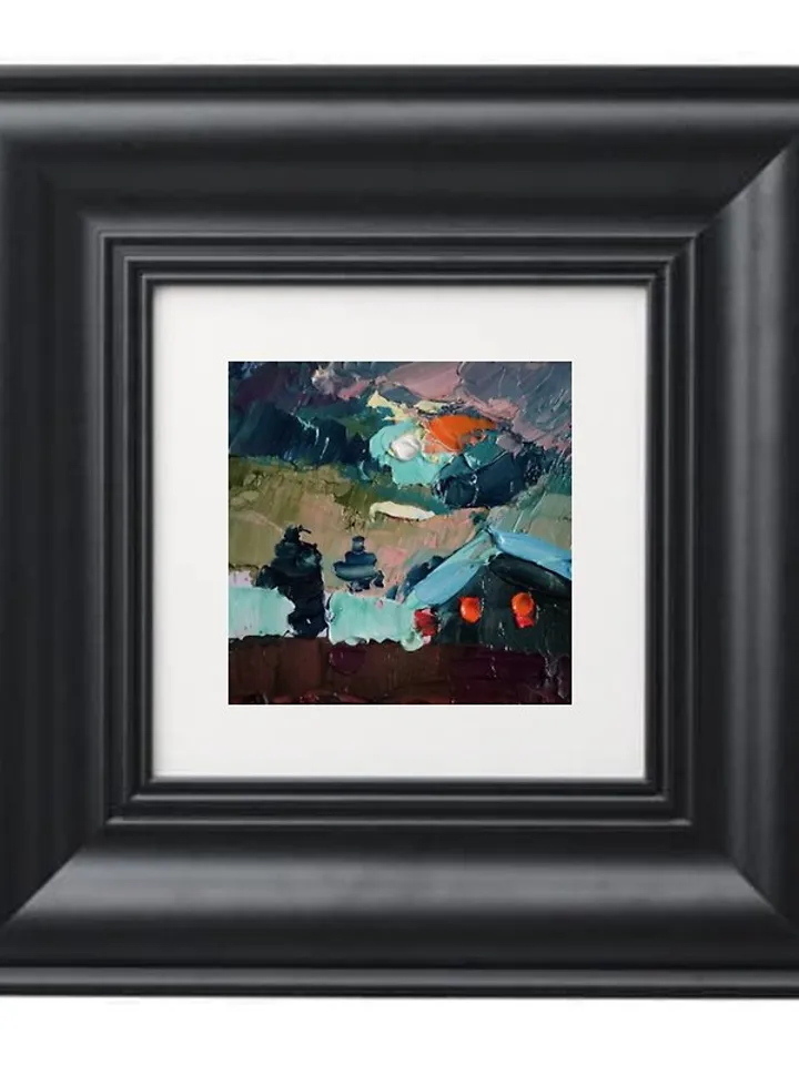 Night Painting 油畫原作 Moon Original Art 手工油畫 Oil Painting 掛畫 Winter landscape