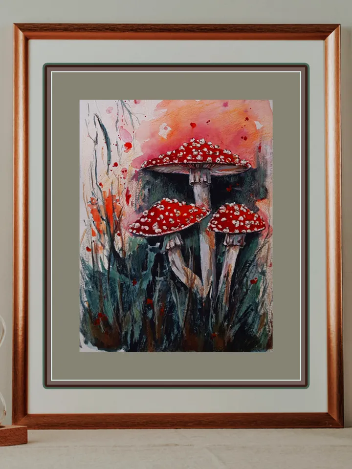 Watercolors painting Fly agarics by TanyaSeptember 23x29,6 cm (9х11,65 inches)