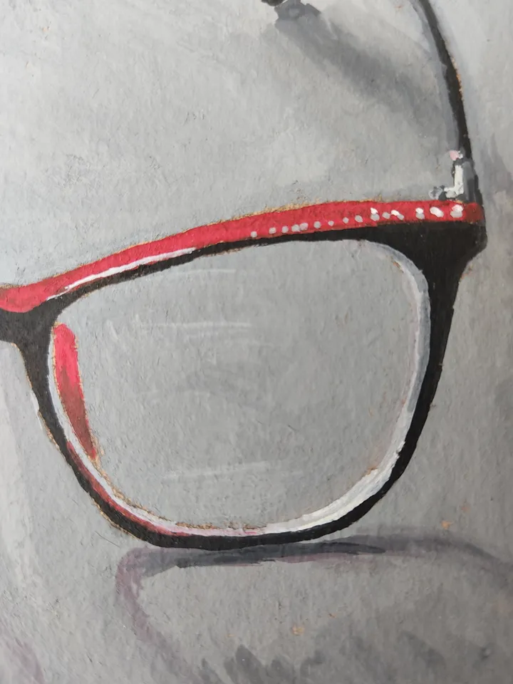 Glasses. Original gouache painting.