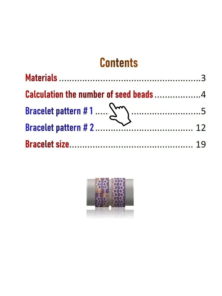 Cuff Bracelet Loom - Sguare Stitch Bead Patterns Bracelet Beading Patterns Bead loom pattern Miyuki Delicas - Preciosa Instant Download