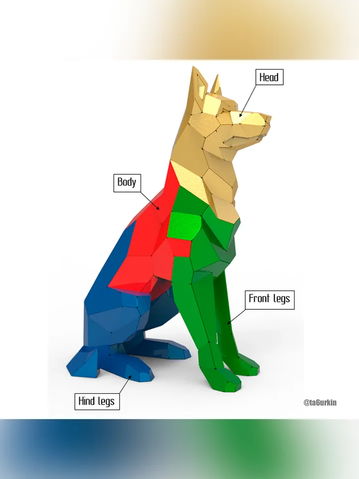 Welding Project Plans Drawings German Shepherd Sitting (DXF, PDF)