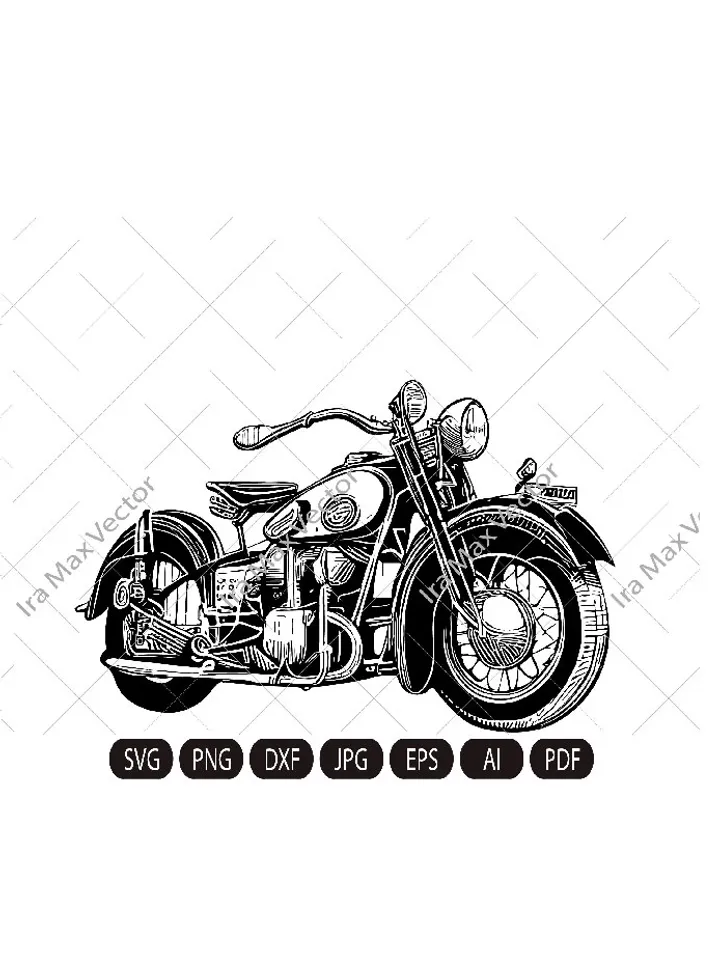 Motorcycle SVG, motorbike retro svg,Motor Bike Svg, Motorcycle Clipart,  motor bike ,Motorcycle Files for Cricut, Png, Svg dxf